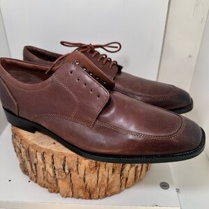 New Rockport Brown Brogue Leather Oxfords | Lace Up, Size 10, Missing One Lace